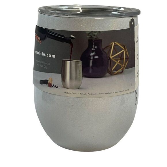 White Glitter NEW Corkcicle Stemless Stainless Steel Insulated Tumbler 12 Oz - Picture 2 of 5